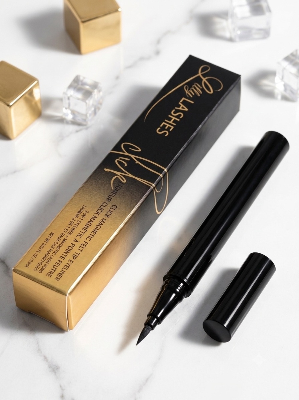 Lilly Lashes Black and Gold Liquid Eyeliner Pen